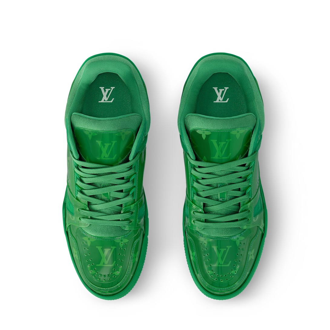 LV Trainers Monogram-Printed Translucent PVC Green