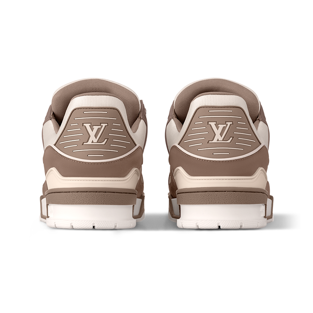 LV Trainers Nubuck & Grained Calf Leather Taupe Brown