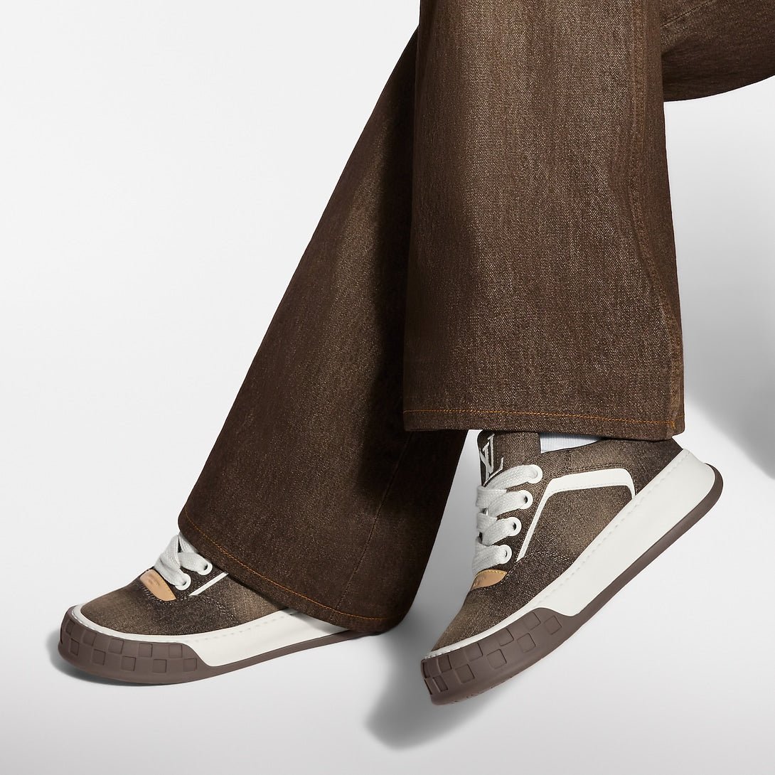 LV Tilted Sneaker Brown Denim
