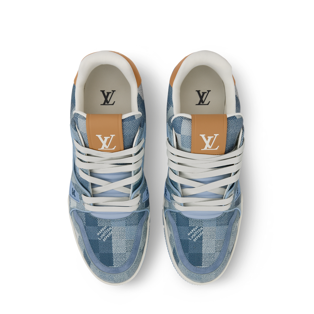 LV Trainer Sneaker Grained Calf Leather Blue