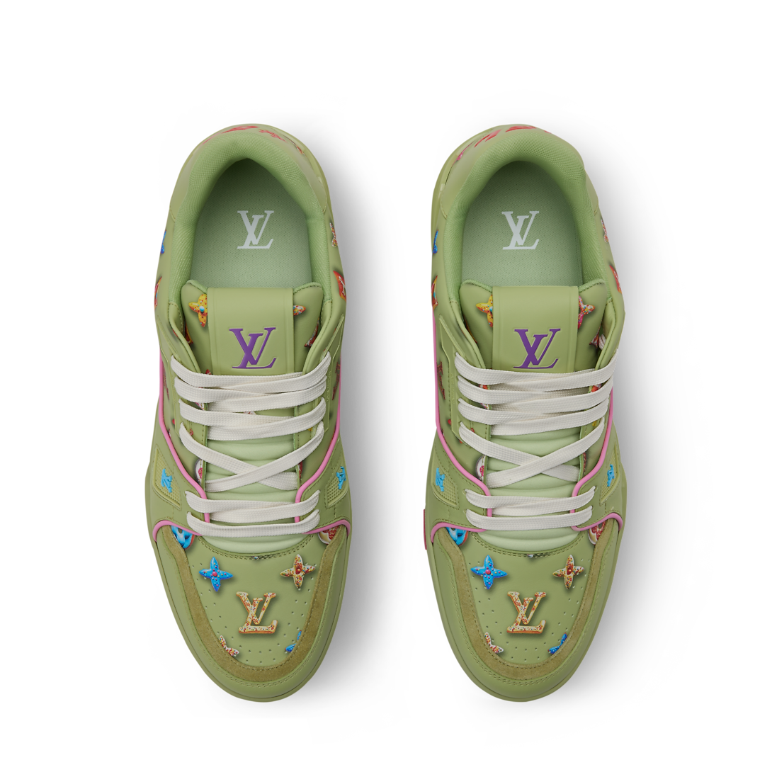 LV Trainer Sneaker Coordinates With The Season’s Monogram Donuts Green