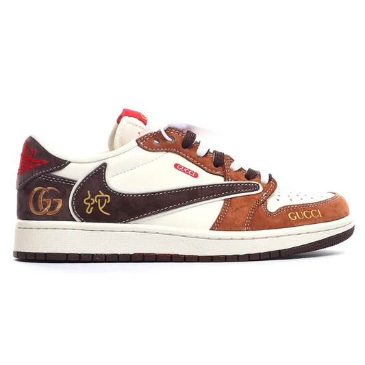 GUCCI X Air Jordan Low Brown Custom Designer Sneaker