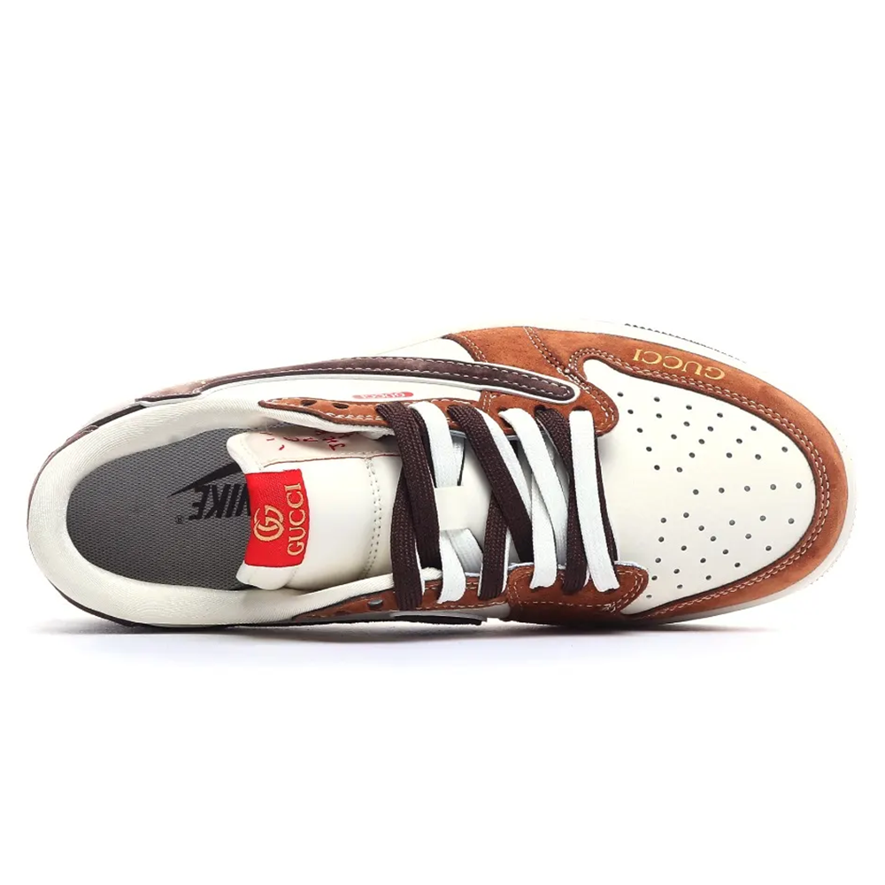 GUCCI X Air Jordan Low Brown Custom Designer Sneaker