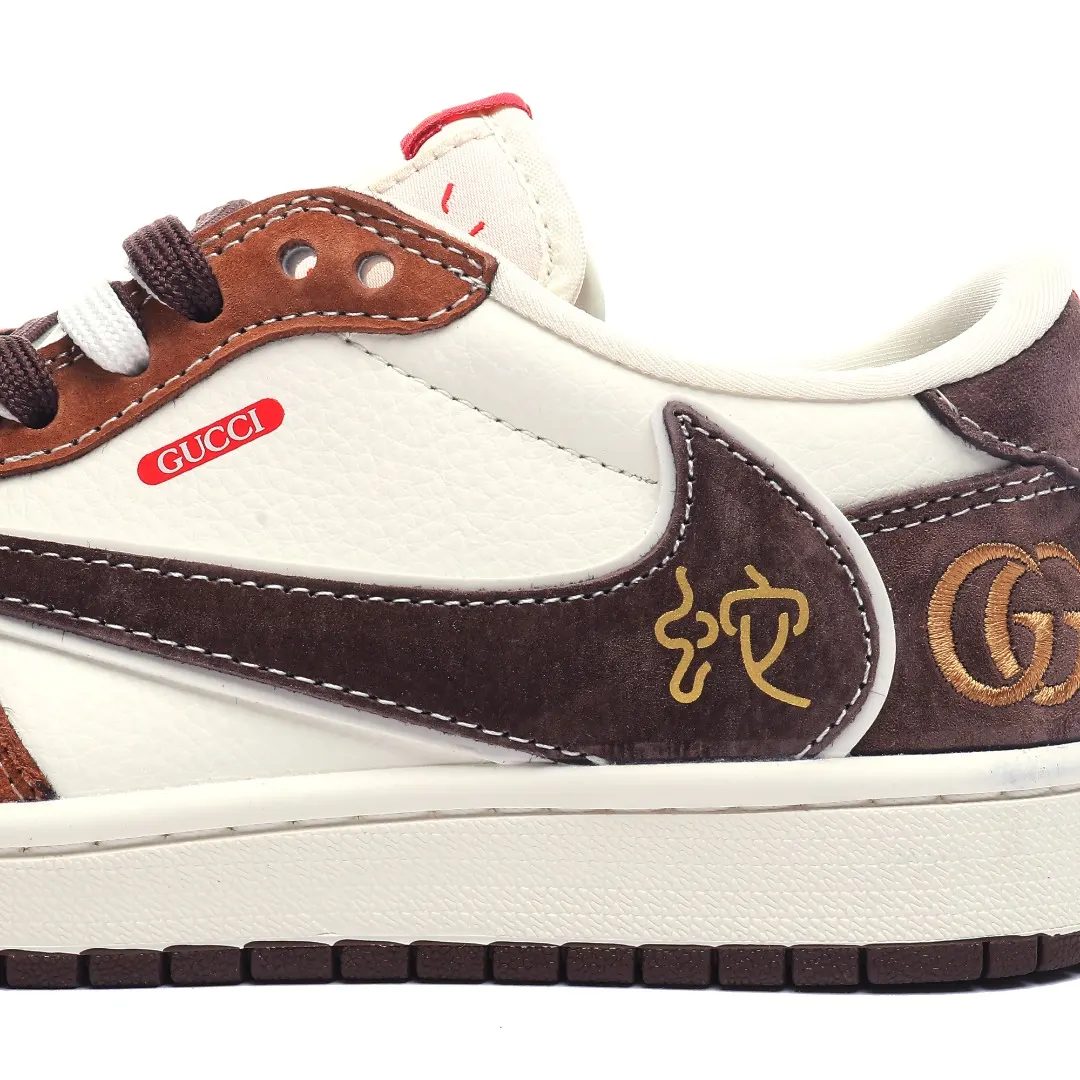 GUCCI X Air Jordan Low Brown Custom Designer Sneaker