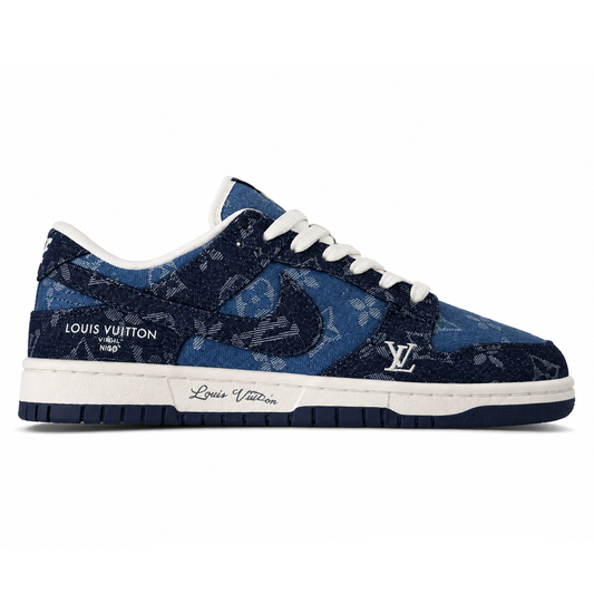 LV x Nike Dunk Low Sneaker Blue Denim