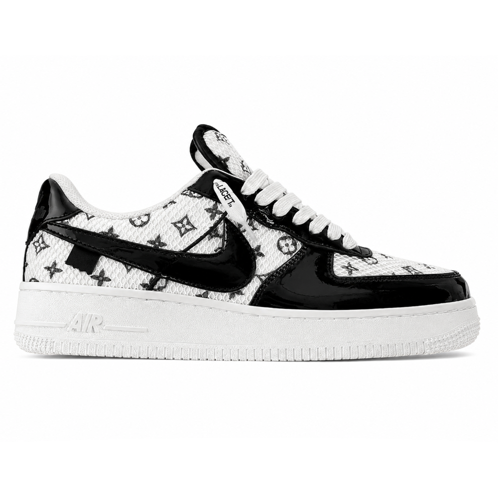 LV x Nike Air Force 1 Black White Monogram Sneaker