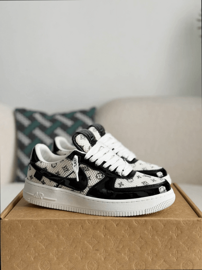 LV x Nike Air Force 1 Black White Monogram Sneaker