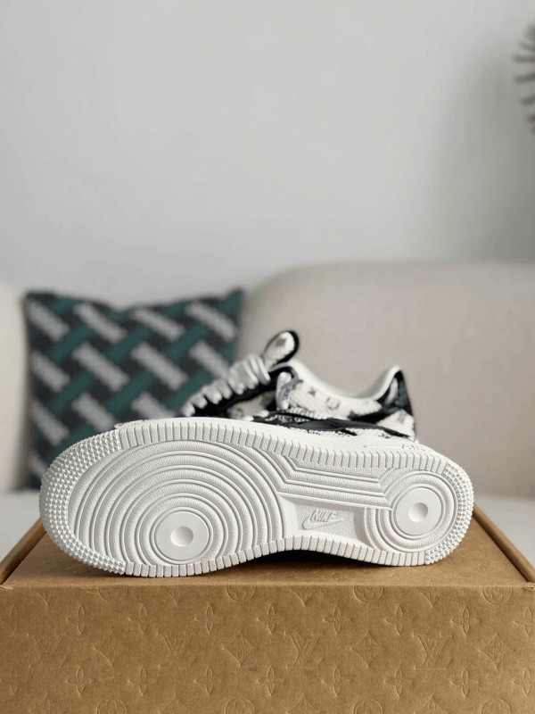 LV x Nike Air Force 1 Black White Monogram Sneaker