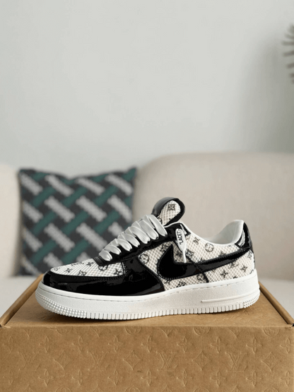 LV x Nike Air Force 1 Black White Monogram Sneaker
