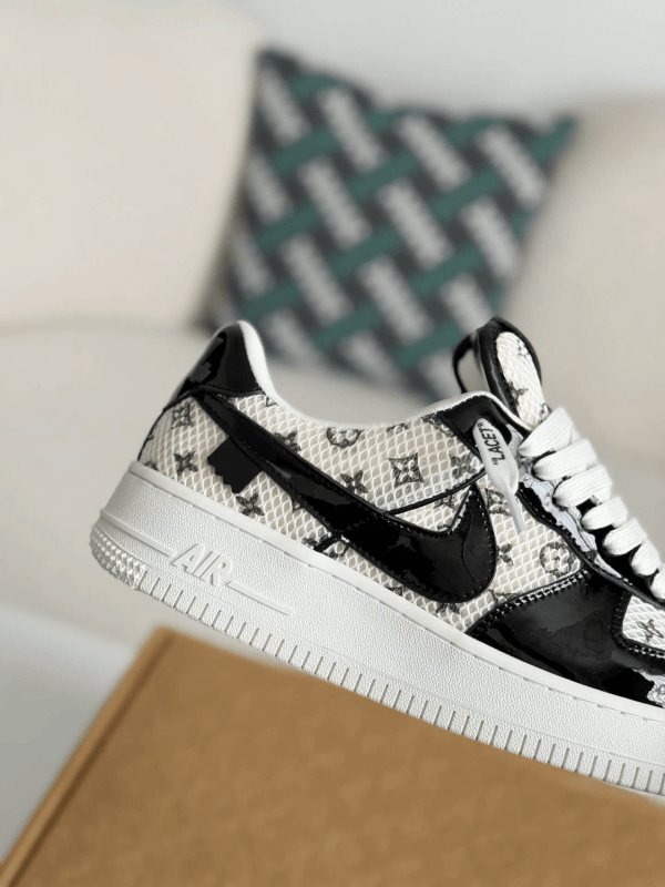 LV x Nike Air Force 1 Black White Monogram Sneaker