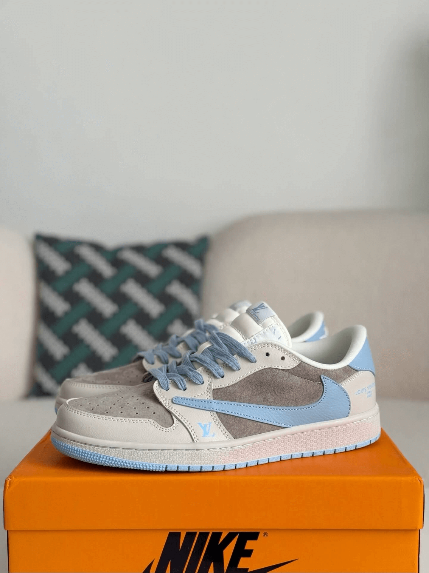 LV x Travis Scott x Nike Air Jordan 1 Low OG SP Sneakers