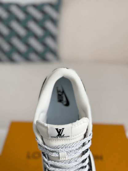 LV x Nike SB Dunk Low White Black Denim Monogram Sneaker