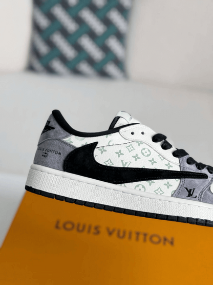 LV x Air Jordan 1 OG SP Travis Scott x Fragment Grey Black Sneaker