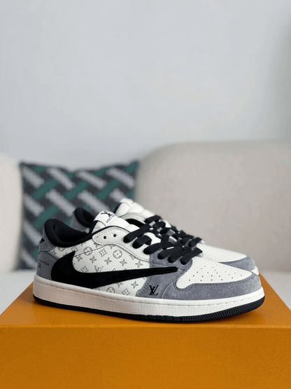 LV x Air Jordan 1 OG SP Travis Scott x Fragment Grey Black Sneaker