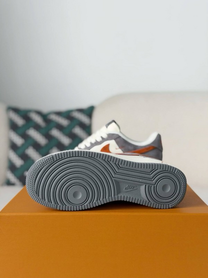 LV x Nike Air Force 1 Low “Grey Monogram Orange Swoosh”