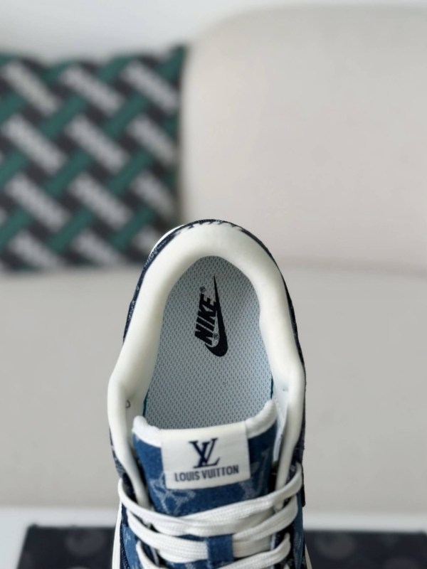 LV x Nike Dunk Low Sneaker Blue Denim