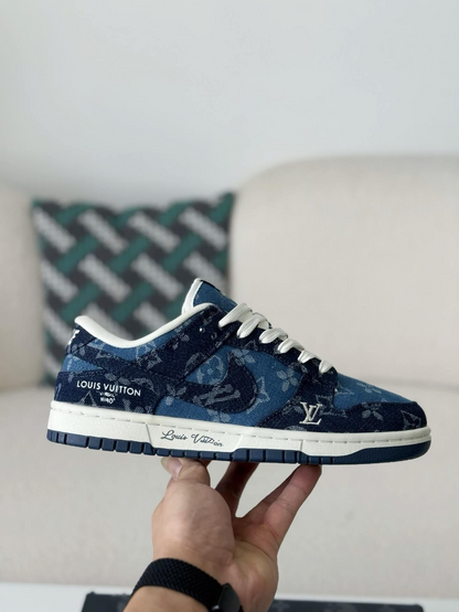 LV x Nike Dunk Low Sneaker Blue Denim