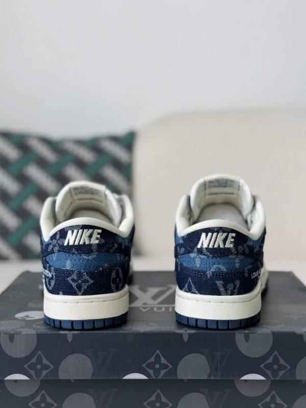 LV x Nike Dunk Low Sneaker Blue Denim