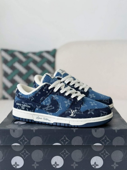 LV x Nike Dunk Low Sneaker Blue Denim
