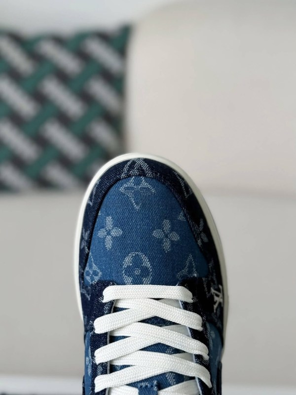 LV x Nike Dunk Low Sneaker Blue Denim
