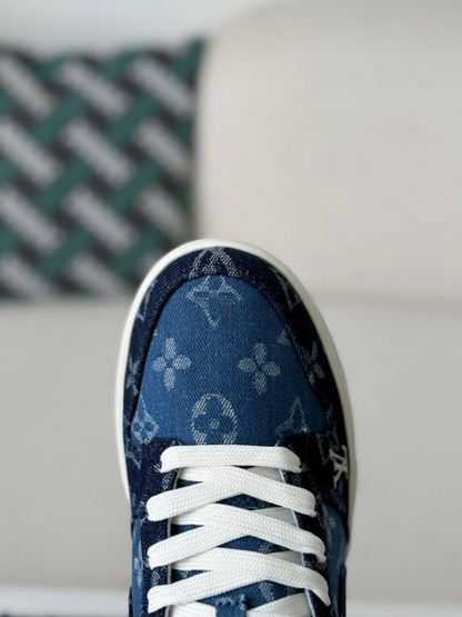 LV x Nike Dunk Low Sneaker Blue Denim