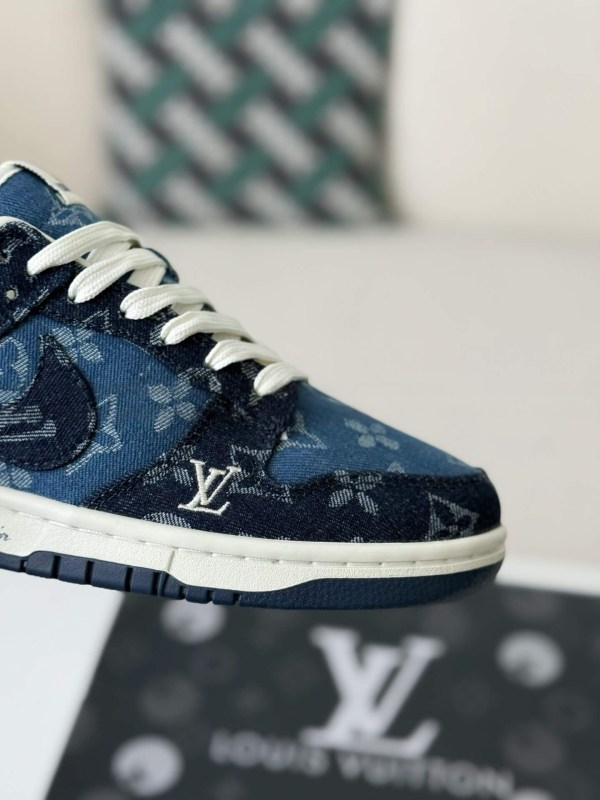 LV x Nike Dunk Low Sneaker Blue Denim