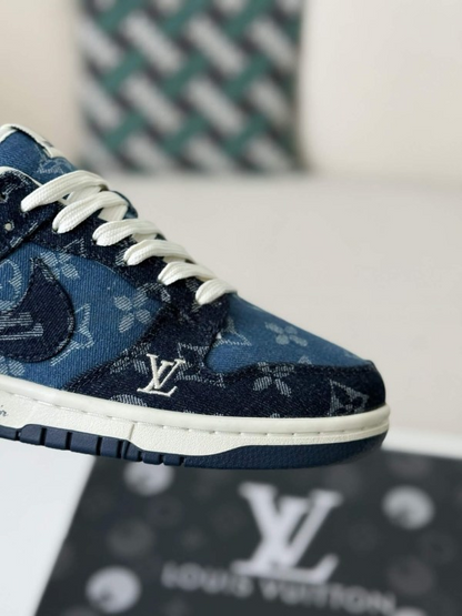 LV x Nike Dunk Low Sneaker Blue Denim