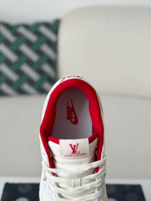 LV x Nike Dunk Low “Nike By You” Custom Sneaker Red White