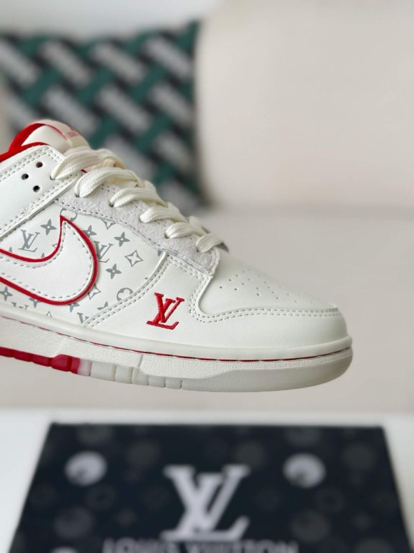 LV x Nike Dunk Low “Nike By You” Custom Sneaker Red White