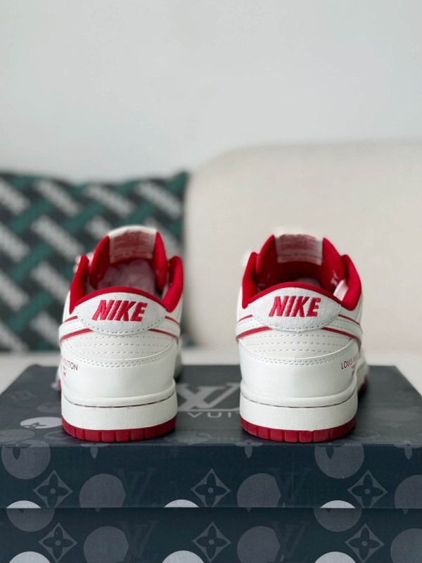 LV x Nike Dunk Low “Nike By You” Custom Sneaker Red White