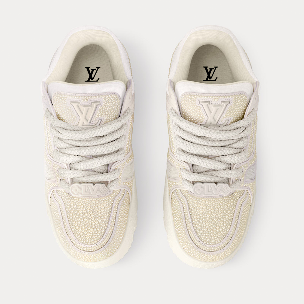 LV Maxi Trainers with Swarovski Crystals White