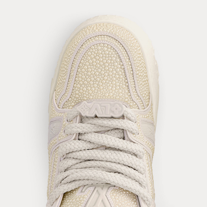 LV Maxi Trainers with Swarovski Crystals White