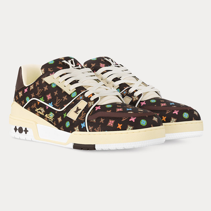 Louis Vuitton x Tyler the Creator - LV Trainers Monogram-Printed Grained Calf Leather Mocha Brown