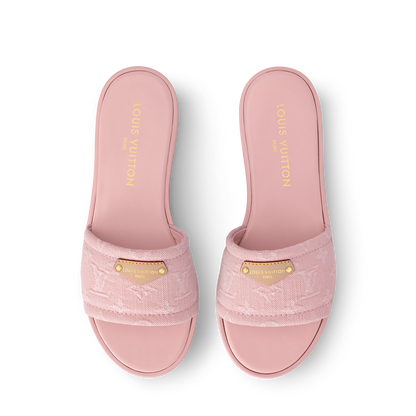 LV Lily Flat Mule Pink Denim