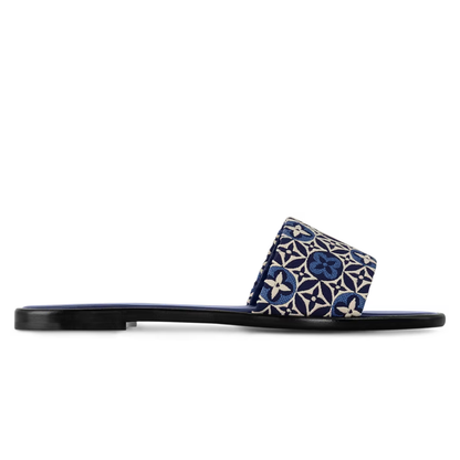 LV Lily Flat Mule Navy Blue