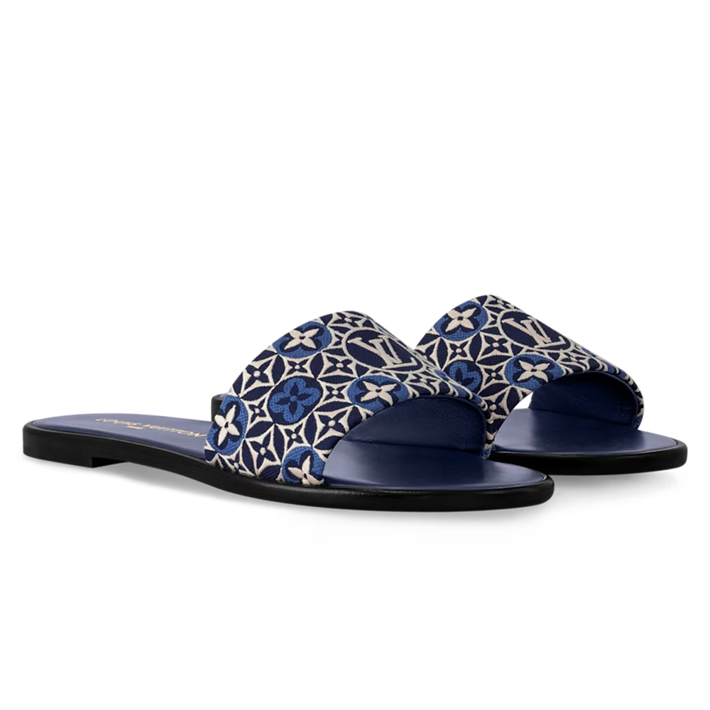 LV Lily Flat Mule Navy Blue