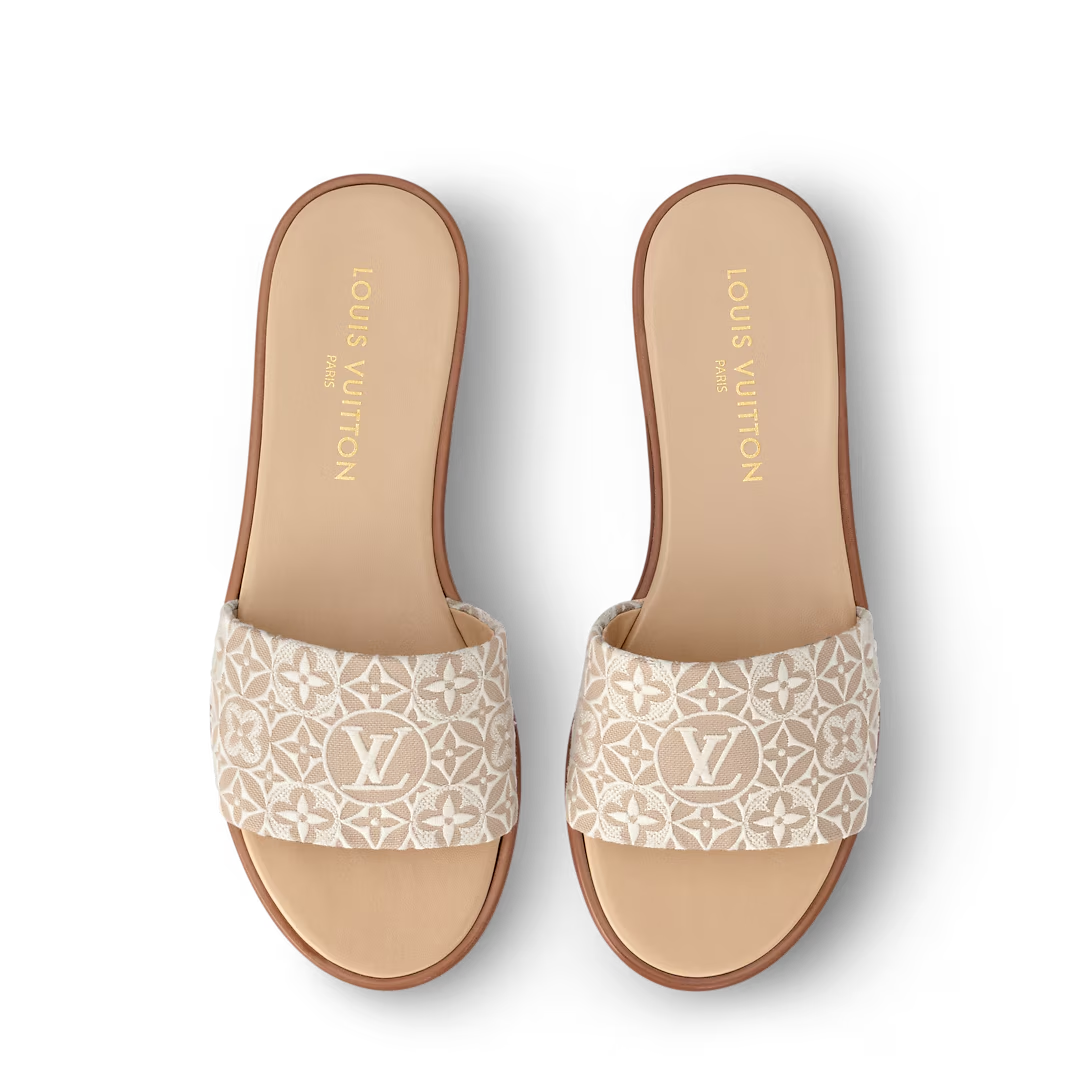 LV Lily Flat Mule Beige