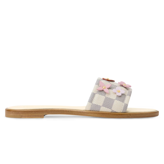 LV Lily Flat Mule Beige Damier Azur Canvas