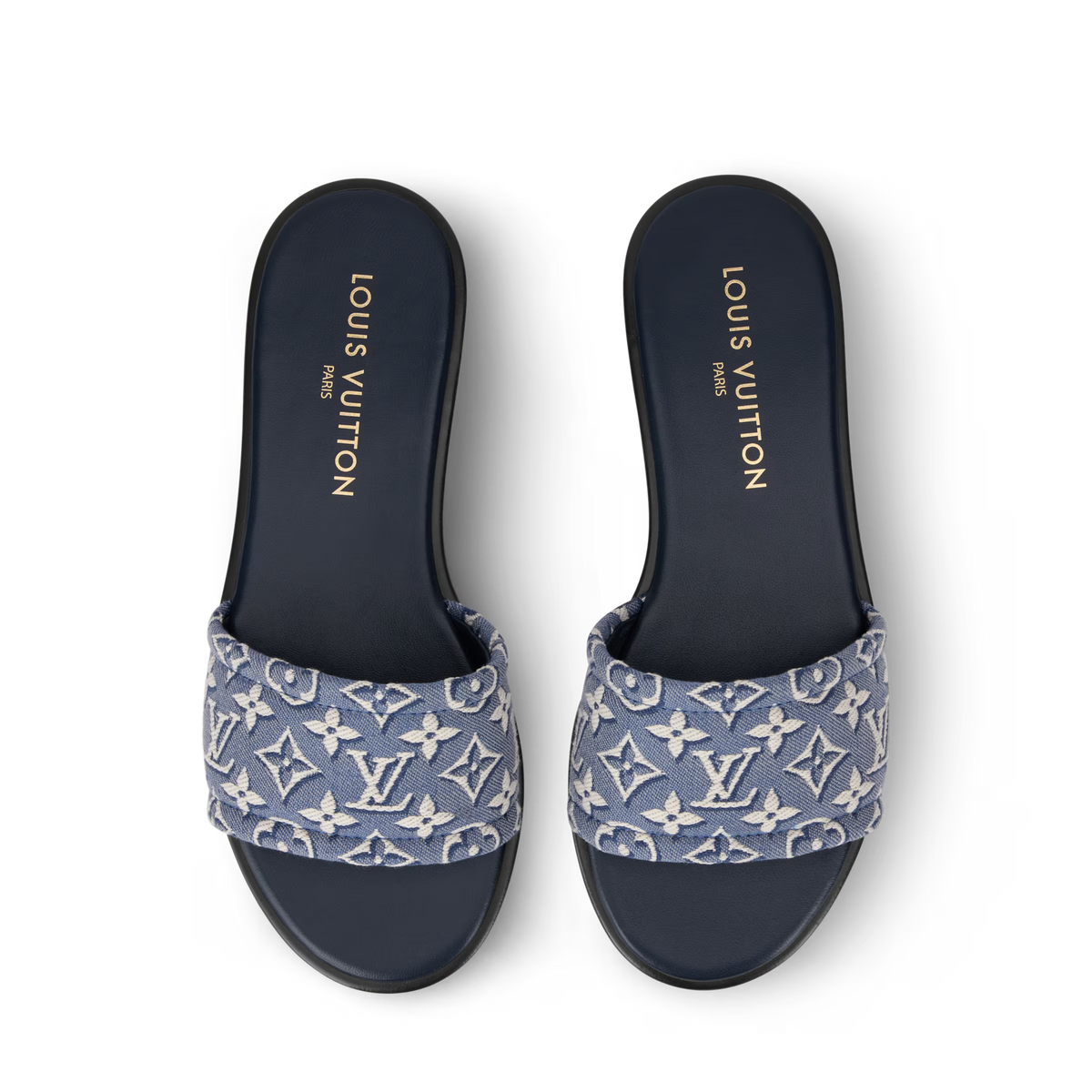 LV Lily Flat Mule Blue