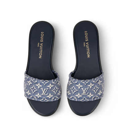 LV Lily Flat Mule Blue