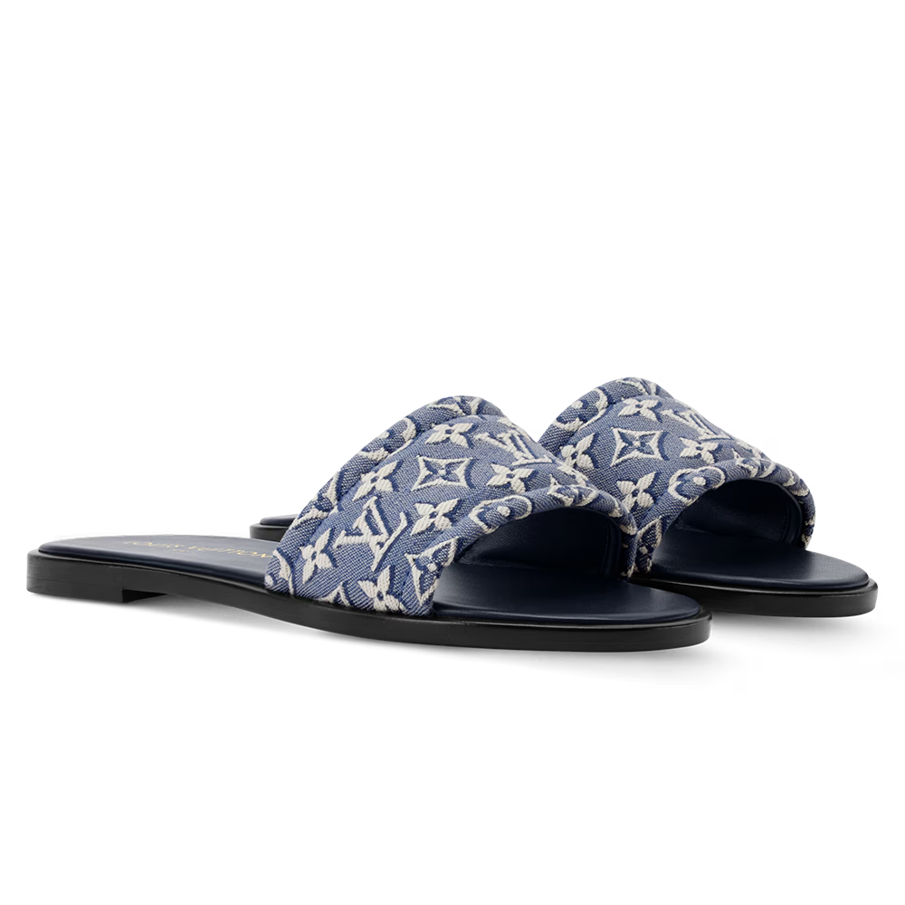 LV Lily Flat Mule Blue