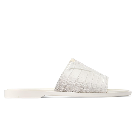 LV Portofino Mule White crocodile skin