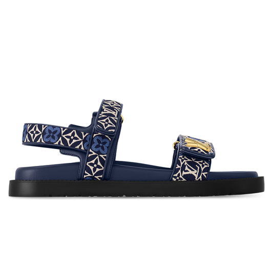 LV Sunset Flat Comfort Sandal Navy Blue