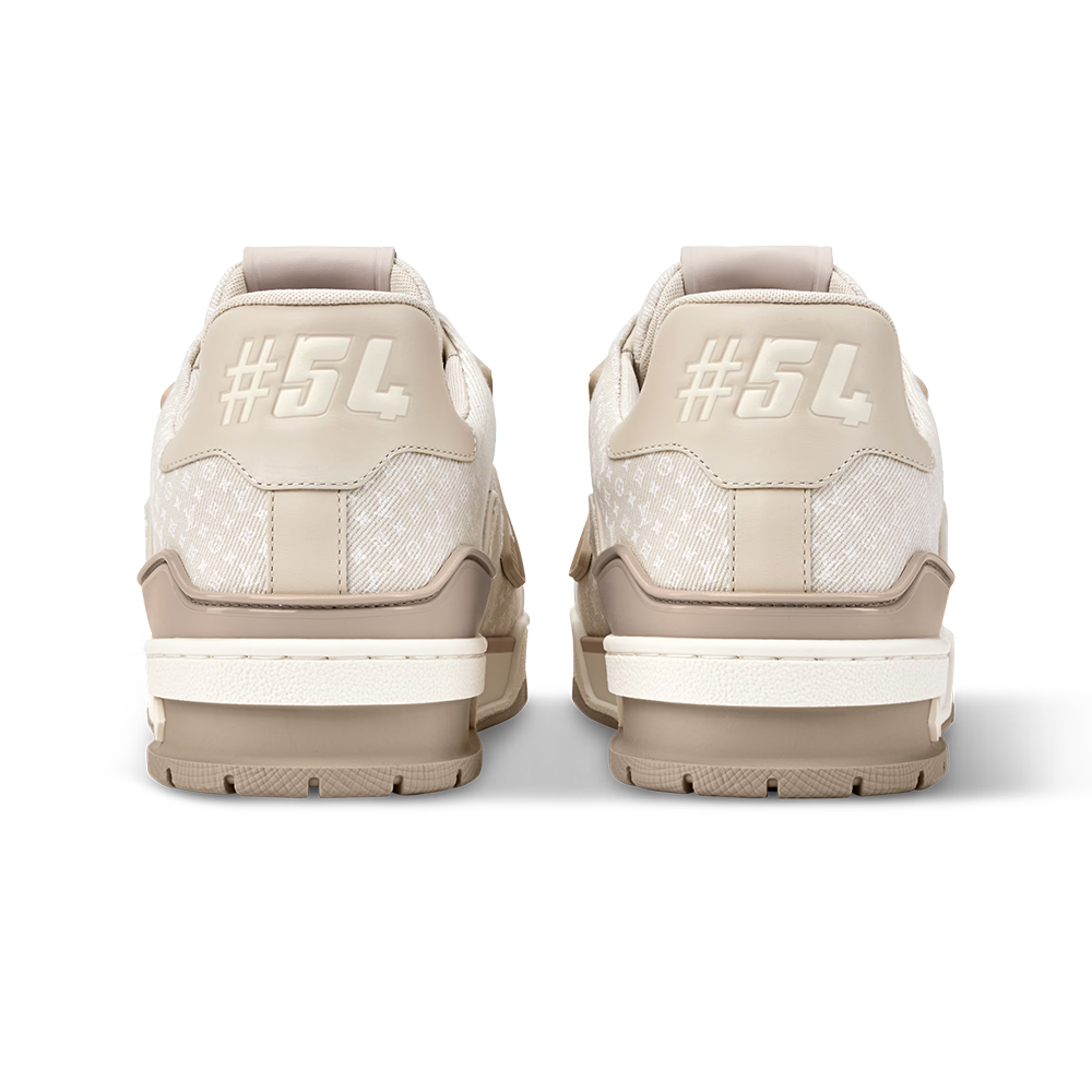 LV Trainer Beige Nanogram denim