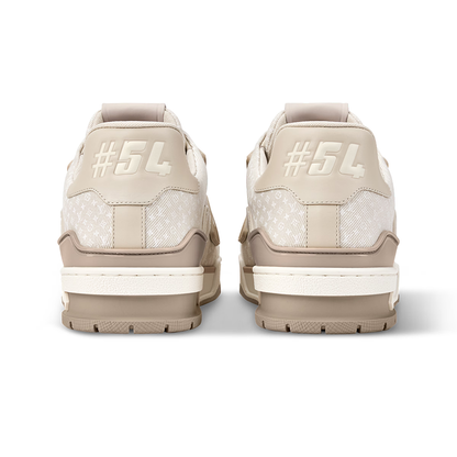 LV Trainer Beige Nanogram denim