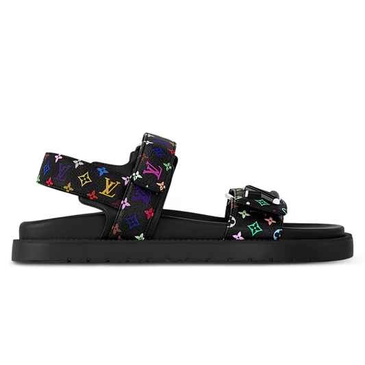 LV x TM LV Sunset Flat Comfort Sandal Black Multicolored