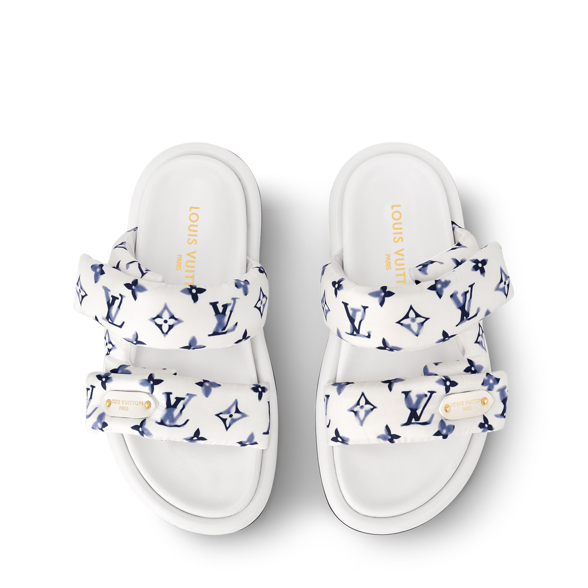 LV Pool Pillow Comfort Mule Blue White
