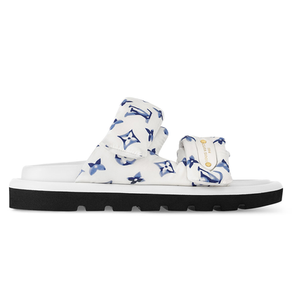 LV Pool Pillow Comfort Mule Blue White