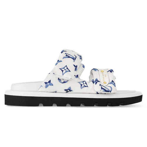 LV Pool Pillow Comfort Mule Blue White