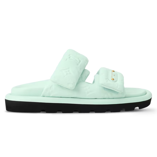 LV Pool Pillow Flat Comfort Mule Green